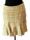 A-K-R-I-S punto for BERGDORF GOODMAN Tweed Flared Gold/Yellow Skirt - Size 6