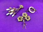 Lot Estate Vintage Filigree Pearl Swag - Crystal Statement Pins Brooches   PP288