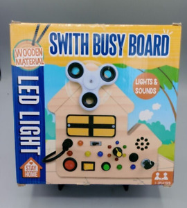 New ListingWooden Busy Board with 8 LED Light and sound - Swith Montessori Toddler Toys