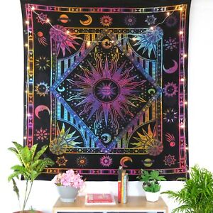 Indian Sun Moon Cotton Poster Tapestry Wall Hanging Dorm Decor Art Deco Posters