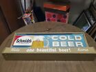 Vintage Schmidt Cold Beer Brewing Light Sign Sharp Hard to Find  29” x 11.5”