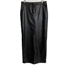 Zara black faux leather midi skirt Medium