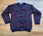 Vintage Edinburgh Plaid Mohair Blend Cardigan sweater Sz Small