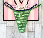 NWT Victoria's Secret PINK Green Vintage 2008 Rare M Double String Thong Panties