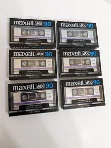 Lot of 6 Maxell MX 90 Cassette Tape Metaxial Vintage Sealed IEC Type IV Japan