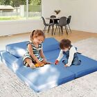 Kids Couch Sofa 8 Pieces Fold Out Couch Play Set Modular Foam Play Couch Blue