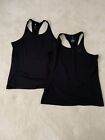 lot of 2 black adidas climalite tank tops womens large