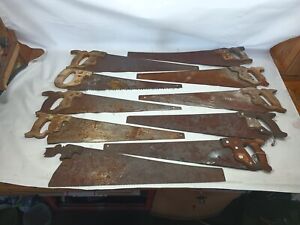 Vintage Hand Saw Lot Of 10 Barn Find Disston And Other Makes Rusty  Saw1