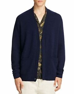 🖤NWT $395.00 Vince Men's Cardigan Sweater Wool Cashmere Navy Blue Large
