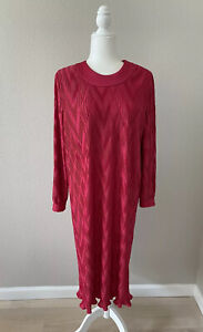 Vintage Hal Ferman Dress Sz Large Hot Pink Accordion Pleated Relaxed Chest 21”