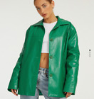 MOTEL WALTA Faux-leather Blazer Jacket Kelly Green PU Size Small S