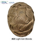 Mens Toupee Hairpiece All Poly Human Hair Replacement System Skin PU Wig For Men