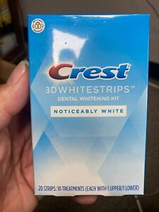 LOT OF 2 NEW Crest 3D Whitestrips Noticeably White Kit 20 Strips 10 Treatments