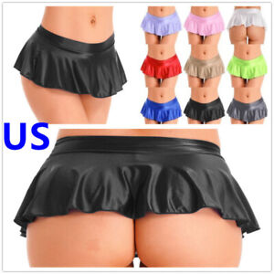 US Sexy Women's Pleated Mini Skirt Schoolgirl Micro Short Dress Cosplay Clubwear