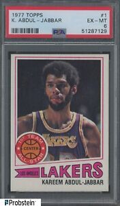New Listing1977 Topps Basketball #1 Kareem Abdul-Jabbar Los Angeles Lakers HOF PSA 6 EX-MT