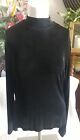 New Frontier Vintage Blk Knit Pullover Mock Neck Stretch Tunic Top Sz M
