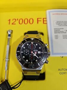 CX Swiss Military 12000 ft Diving Watch Guinness World Record 2005 Black