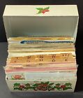 Vintage Strawberry Metal Recipe Box Full of Recipes Handwritten Typed Clipped