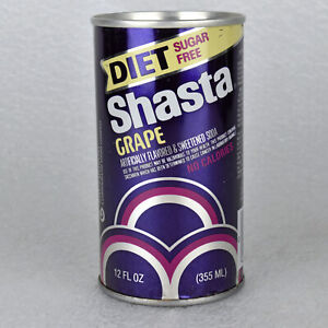 VTG 1970s Shasta Diet Grape Soda Pop Can 12oz Straight Steel Hayward CA
