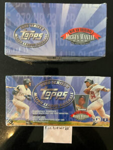 1996  Factory sealed Topps series 2 Baseball HOBBY JUMBO BOX-MANTLE FINEST CARDS