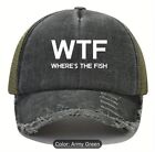 fishing hat for men adjustable WTF Where’s The Fish Funny Hat Great Gift GREEN