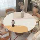 Print Nordic Round Tablecloth Oil Proof Thickened Leather Table Mat Non-slip