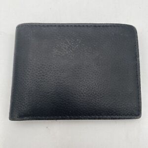 Handmade 2 Fold Leather RFID Blocking Vintage Men's Wallet Black Bifold