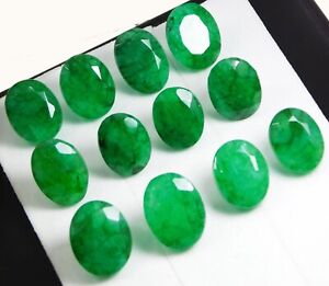 Natural 12 PCS Lot 90.00 Ct Colombian Green Emerald Oval Cut Certified Gems