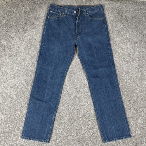 Levis 501 XX Jeans Mens 34x32 Blue Button Fly Straight Leg Vtg Made In USA 1995