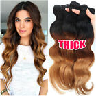 Ombre 8A Brazilian Real Human Hair Extensions Weft Weave 3 Bundles Wavy/Straight