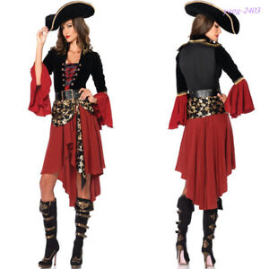 Pirates of the Caribbean Women Costume Halloween Queen Perform Cosplay Pirate