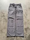Carhartt Mens 33x32 Gray Fit Double Knee Work Wear Pants Grunge Thrashed