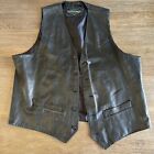 Overland Vintage Leather Vest Men’s Size 46L Western Rider Cowboy Black