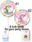 20 RAINBOW UNICORN BIRTHDAY PARTY FAVORS STICKERS LABELS for your party favors