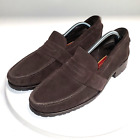 Cole Haan Mens Size 12 Penny Loafers Brown Suede Leather Round Toe Slip On Shoes