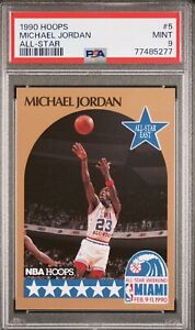 1990 NBA Hoops All-Star #5 Michael Jordan Chicago Bulls HOF PSA 9 MINT