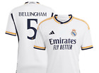 New RealMadrid Bellingham #5 White Home Youth Kids Soccer Uniform Mbappe Messi