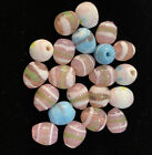 Lot of 22 Art Glass Easter Egg Pastel Colors Beads Pink Blue White
