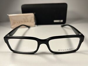 😎 NIB Bvlgari 3014 Eyeglasses 732 Men’s Matte Black Square Frames 56/17/140