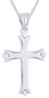 Religious Cross Pendant Necklace Women's 10K Solid Gold Valentine Gifts