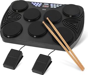 Pyle Electronic Tabletop Drum Machine - Digital Drumming Kit Compact & Portable