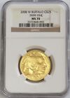 2008 W GOLD UNITED STATES $25 BUFFALO 1/2 OZ COIN NGC MINT STATE 70