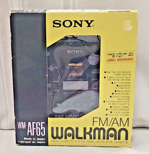 Sony  Walkman Cassette Player WM-AF65 w/ Original Box-Headphones WORKS