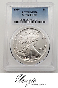 1986 American Silver Eagle PCGS MS70 Blue Label First Year of Issue RARE