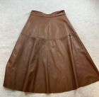 Ladies Skirt PU Faux Leather Midi Skirt High Waist  26” Waist