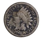 1861 COPPER NICKEL FULL DATE Indian Head Cent Penny CULL / AG / HOLE FILLER