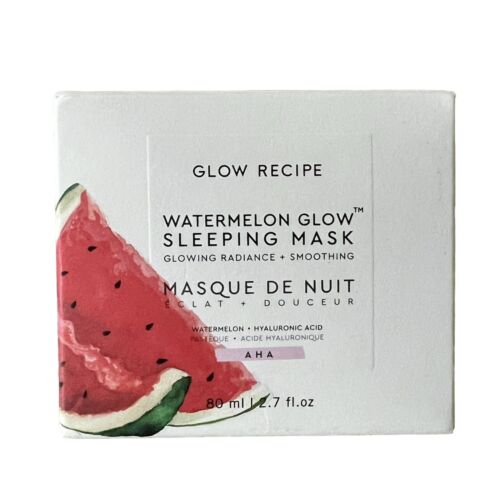 Glow Recipe Watermelon + AHA Glow Sleeping Mask 2.7 fl oz Radiance Smoothing NIB