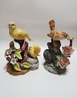 Vintage Lot Of Ceramic Bird Figurines, Arnart Canary, Andrea By Sadek Marsh Wren