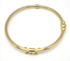 Brand Women Solid Real 14K Yellow Gold Spring Bead Bangle Bracelet 7 inch 4.4 gr