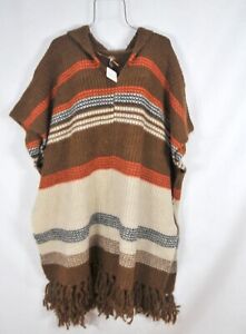 Free People Womwns Poncho Hooded Leslie Oversize Canyon Comboone size NWT
